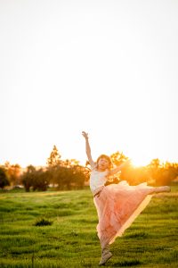 10 year old ballet dancing in a field in los angeles